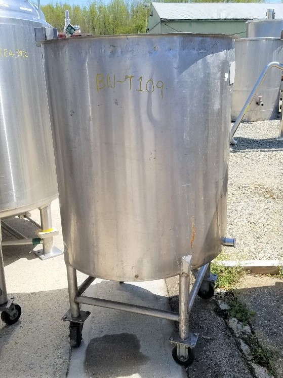 used 110 Gallon Stainless Steel Tank. Portable on wheels.  30